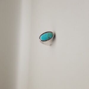 Turquoise and Lapis Flip Ring in sterling silver.